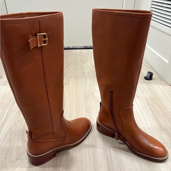 Cole Haan Shoes - Cole Haan leather riding boots. Brown Leather Knee-High Boots size 8B - never wo